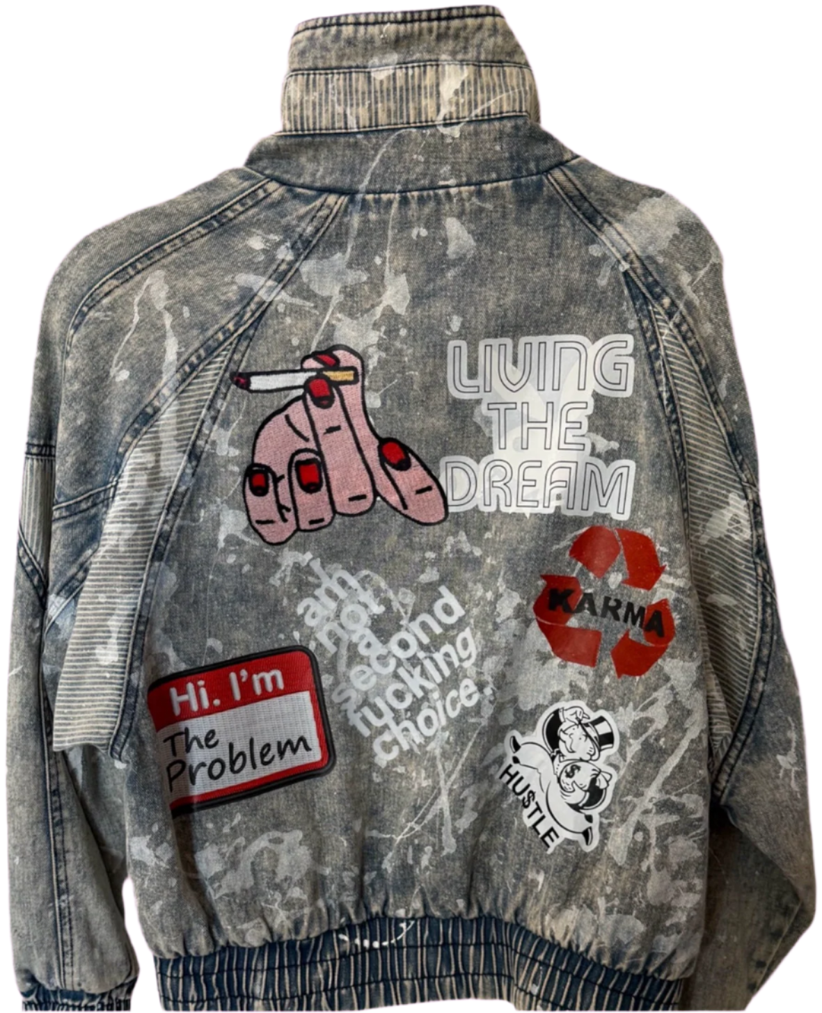 Denim bomber