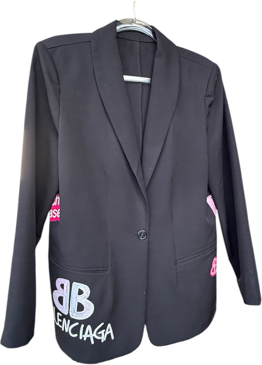 Oversized blazer/pink and black
