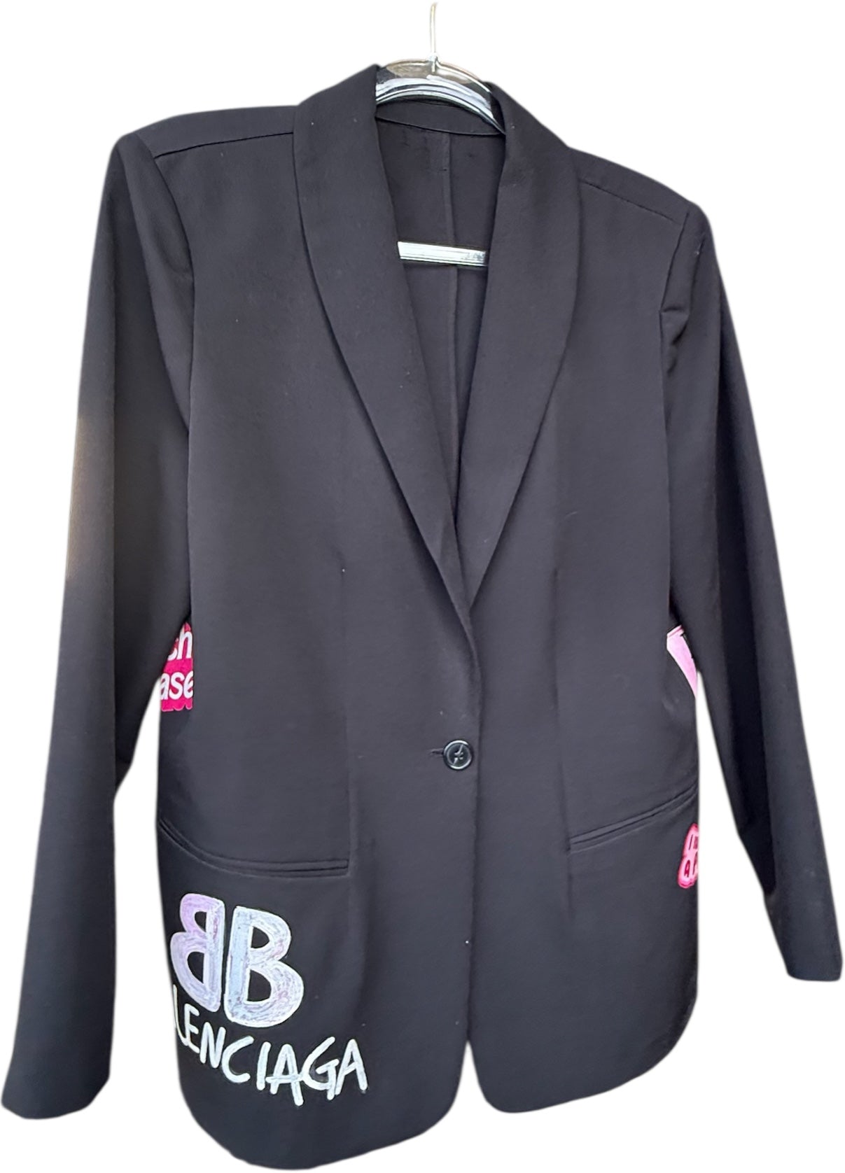 Oversized blazer/pink and black