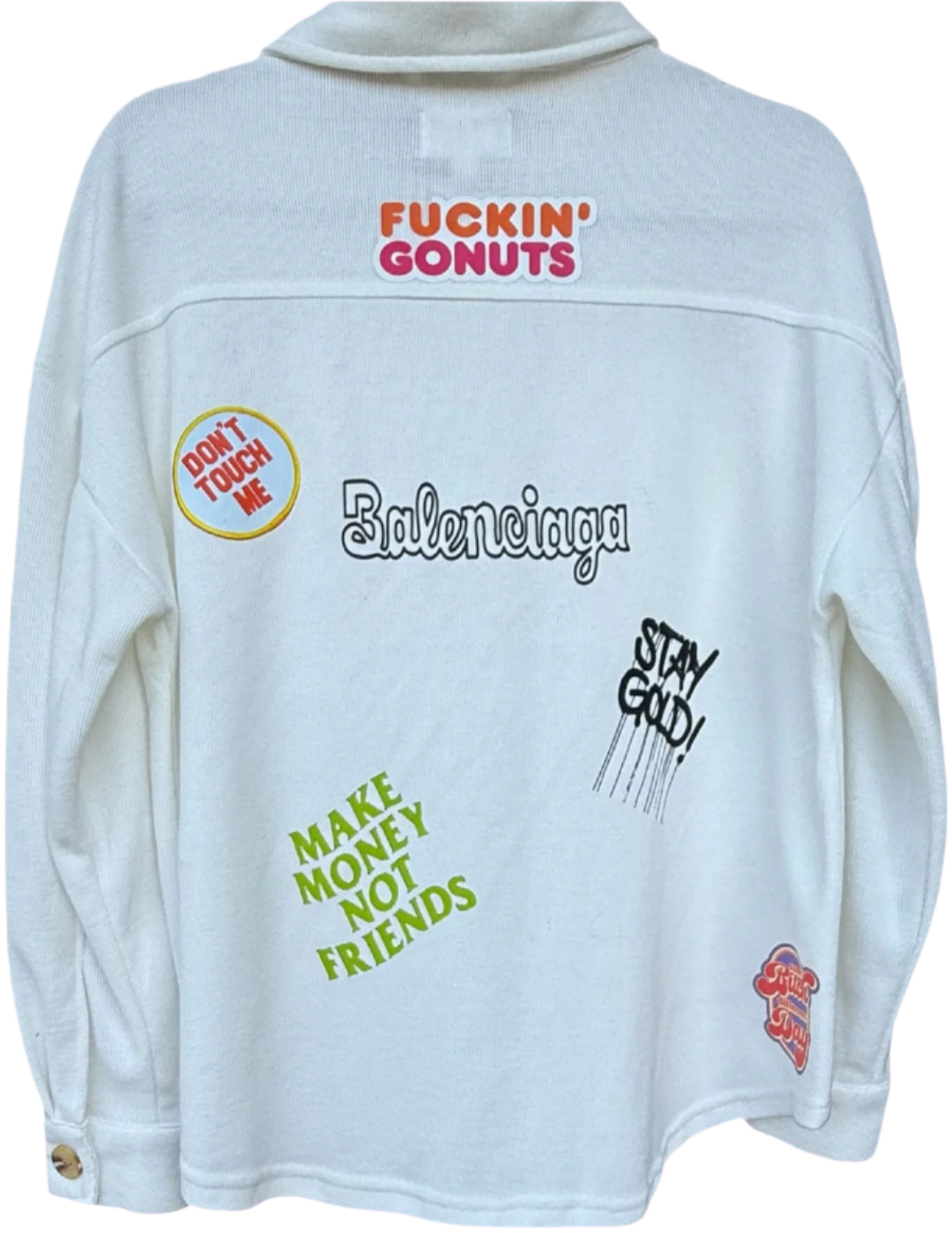 Patched in white.