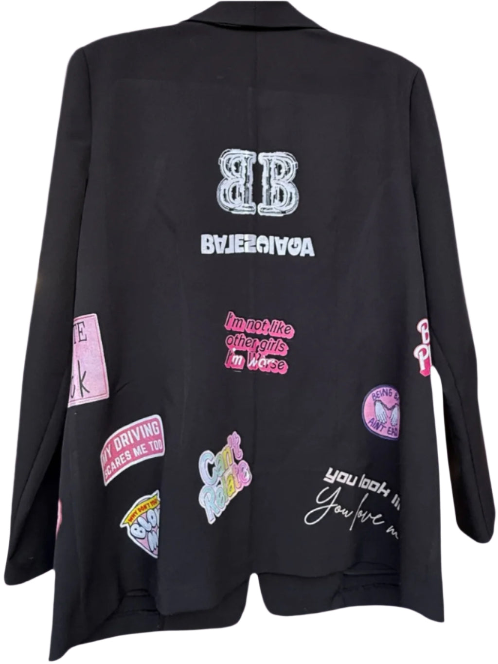 Oversized blazer/pink and black