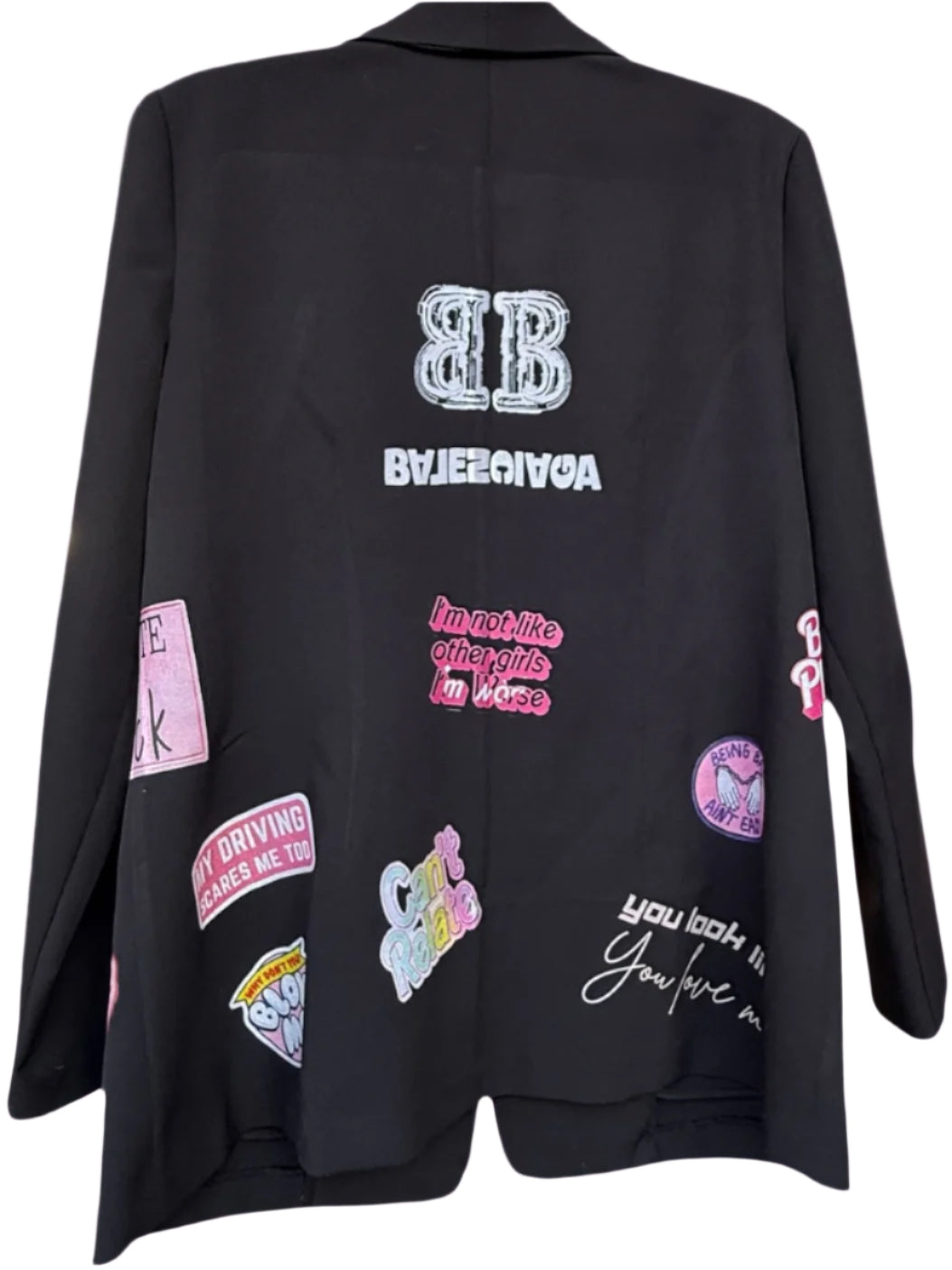 Oversized blazer/pink and black