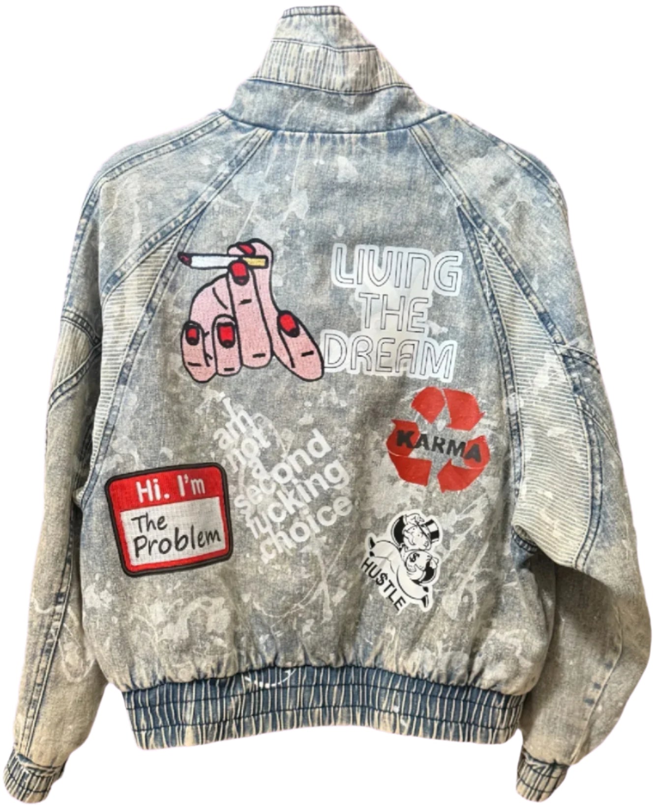 Denim bomber